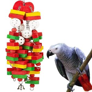 mq bird toys parrot toys with nature wood bird chewing toys for small and medium birds, best toys for african grey, parakeets, amazon parrots, finch, budgie, cockatiels, conures and love birds