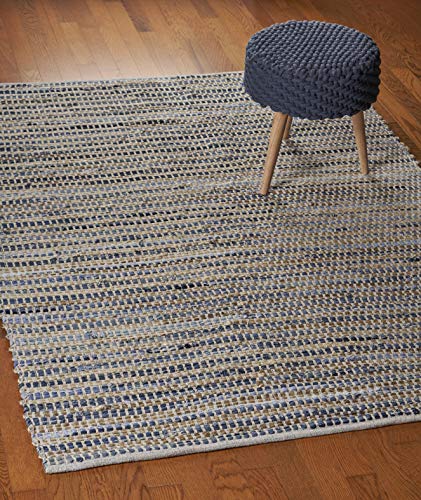 Lr Home Denim Woven Area Rug, 3' x 5', Blue/Cream (LR99133-DEB3050)