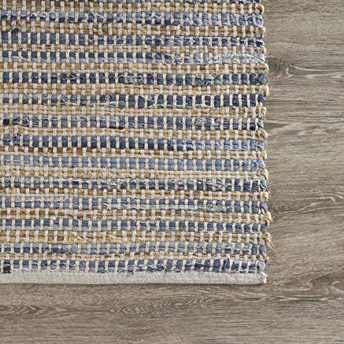 Lr Home Denim Woven Area Rug, 3' x 5', Blue/Cream (LR99133-DEB3050)