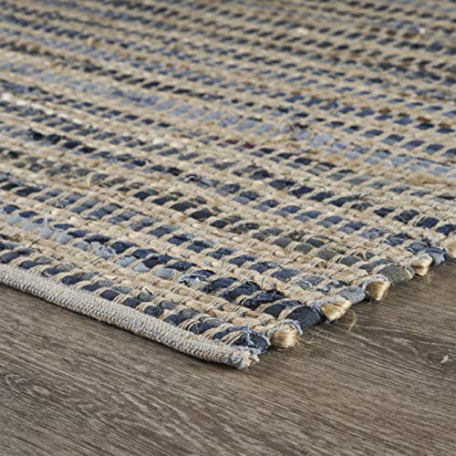 Lr Home Denim Woven Area Rug, 3' x 5', Blue/Cream (LR99133-DEB3050)