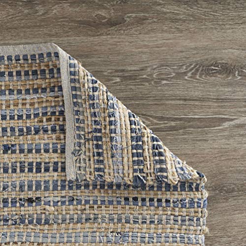 Lr Home Denim Woven Area Rug, 3' x 5', Blue/Cream (LR99133-DEB3050)