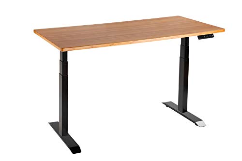 UNICOO - Electric Stand Up Desk Frame with Dual Motor, 3 Stage Up Lifting Legs, Rise UP Electric Adjustable Height and Width Standing Desk Frame with 4 Memory Keypad (Dual Motor Frame - Black)