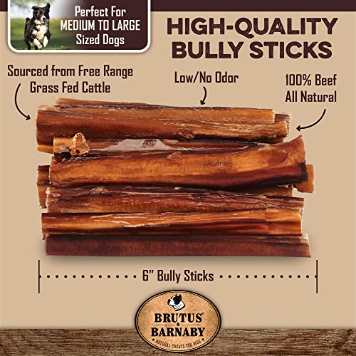 Bully Sticks For Dogs, Low Odor, All Natural Dog Treat - Long Lasting Beef Rawhide Alternative, Bully Stick Chew Sticks Best For Aggressive Chewers, Small, Medium, Large Dogs, Or Teething Puppies