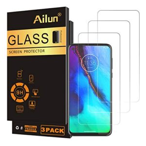 ailun screen protector for moto g stylus & moto g power & g8 power 2020 release,6.4 inch display,3 pack tempered glass 9h hardness ultra clear bubble free anti-scratch fingerprint oil stain coating case friendly