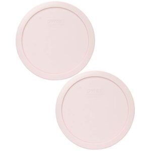 pyrex 7402-pc loring pink plastic food storage replacement lids - 2 pack made in the usa