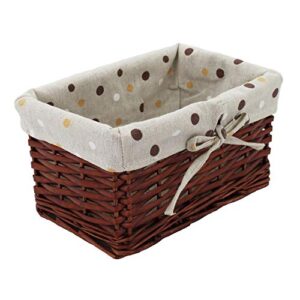 Kingwillow Rectangular Wicker Storage basket&bins container, Organizer Box, Art & Craft (Small) (CLTS-brown)