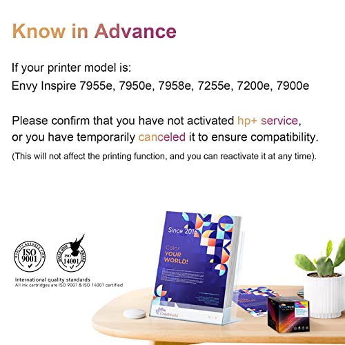 ColoWorld Remanufactured Ink Cartridge Replacement for HP 64XL 64 XL Color Ink Cartridge Use for Envy Photo 7855 7155 6255 7858 7164 6222 7830 7864 6230, Inspire 7955e 7255e 7900e, Tango Smart Printer