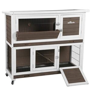 rabbit hutch bunny cage indoor outdoor guinea pig cage with deep no leakage pull out tray,2 story
