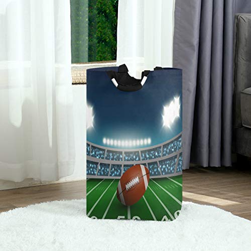 ALAZA American Football Stadium Laundry Basket Hamper Large Storage Bin with Handles for Gift Baskets, Bedroom, Clothes