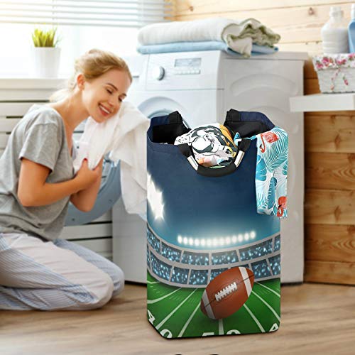 ALAZA American Football Stadium Laundry Basket Hamper Large Storage Bin with Handles for Gift Baskets, Bedroom, Clothes