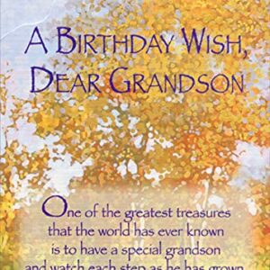 Designer Greetings Greatest Treasures Yellow and Orange Leaves Die Cut Z-Fold Birthday Card for Grandson