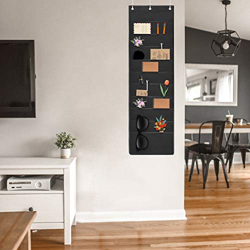 ABC life 20 Pockets Premium Hanging File Folders Organizer/Wall Mount Storage Charts with 6 Over Door/Wall Hangers, Office Paper Filing for Magazine, School/Home/Classroom Organization(2 Pack)