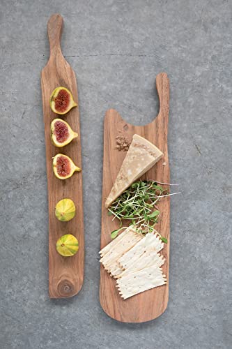 Creative Co-Op Slender Acacia Wood Cheese/Cutting Board with Handle