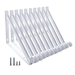 home master hardware heavy duty closet shelf & rod brackets, wall mounted closet shelves bracket with rod shelving support, white with screws 10-pack