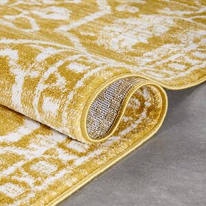 Well Woven Dazzle DISA Gold Vintage Bohemian Oriental Distressed 5x7 (5'3" x 7'3") Area Rug