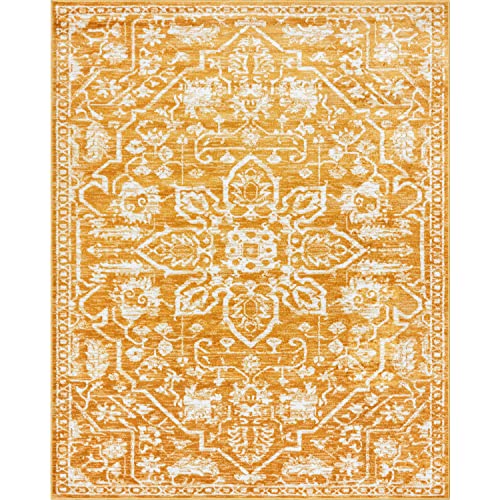Well Woven Dazzle DISA Gold Vintage Bohemian Oriental Distressed 5x7 (5'3" x 7'3") Area Rug