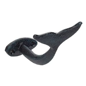 beachcombers b22705 iron whale tail single wall hook, 5.12-inch length