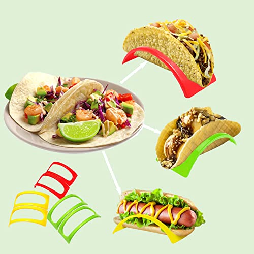 12 Pack Taco Holder, Taco Rack, Colorful Taco Stands, Microwave Safe Taco Shell Holders, Dishwasher and Grill Safe Taco Stand for Soft and Hard Shells,Taco Rack Stand for Dinner Party