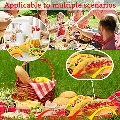 12 Pack Taco Holder, Taco Rack, Colorful Taco Stands, Microwave Safe Taco Shell Holders, Dishwasher and Grill Safe Taco Stand for Soft and Hard Shells,Taco Rack Stand for Dinner Party