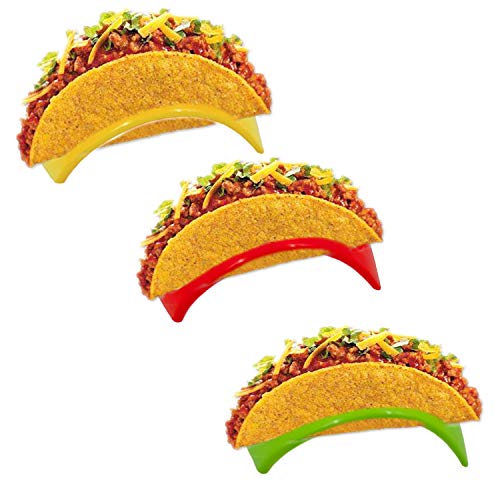 12 Pack Taco Holder, Taco Rack, Colorful Taco Stands, Microwave Safe Taco Shell Holders, Dishwasher and Grill Safe Taco Stand for Soft and Hard Shells,Taco Rack Stand for Dinner Party