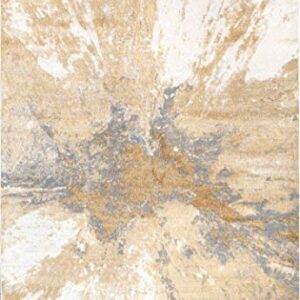 nuLOOM Cyn Abstract Area Rug, 5' Square, Gold