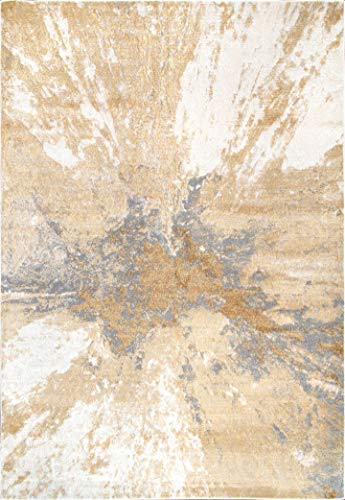 nuLOOM Cyn Abstract Area Rug, 5' Square, Gold