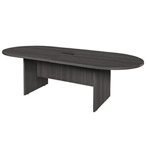 regency legacy racetrack conference table with tabletop power & data port, 95", ash grey