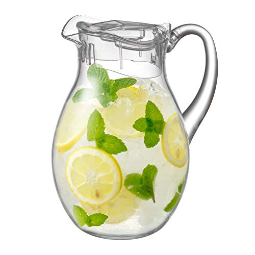 Amazing Abby - Bubbly - Acrylic Pitcher (72 oz), Clear Plastic Water Pitcher with Lid, Fridge Jug, BPA-Free, Shatter-Proof, Great for Iced Tea, Sangria, Lemonade, Juice, Milk, and More