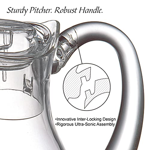 Amazing Abby - Bubbly - Acrylic Pitcher (72 oz), Clear Plastic Water Pitcher with Lid, Fridge Jug, BPA-Free, Shatter-Proof, Great for Iced Tea, Sangria, Lemonade, Juice, Milk, and More