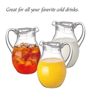 Amazing Abby - Bubbly - Acrylic Pitcher (72 oz), Clear Plastic Water Pitcher with Lid, Fridge Jug, BPA-Free, Shatter-Proof, Great for Iced Tea, Sangria, Lemonade, Juice, Milk, and More