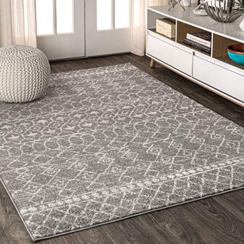 JONATHAN Y MOH209B-3 Izil Moroccan Beni Souk Indoor Farmhouse Area-Rug Bohemian Minimalistic Geometric Easy-Cleaning Bedroom Kitchen Living Room Non Shedding, 3 X 5, Gray,Cream