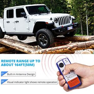 WATERWICH 12V 500A Winch Solenoid Relay Contactor+2pcs Wireless Winch Remote Control Kit with 6 Protecting Caps Universal for Truck Jeep ATV SUV 5500-12000lbs Winch