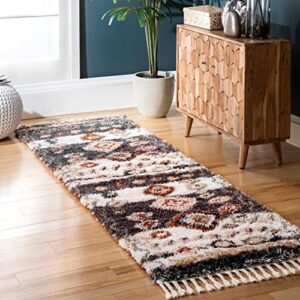 nuLOOM Rosemarie Southwestern Moroccan Shag Accent Rug, 2' x 3', Grey