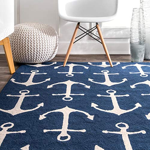 nuLOOM Despina Hand Hooked Indoor/Outdoor Accent Rug, 2' x 4', Navy