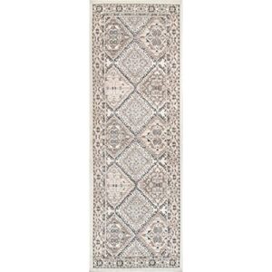 nuLOOM Becca Vintage Tile Runner Rug, 2' 6" x 6', Beige