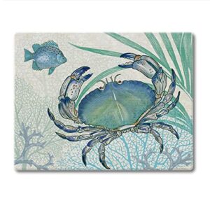 counterart oceana crab 3mm heat tolerant tempered glass cutting board 10” x 8” manufactured in the usa dishwasher safe