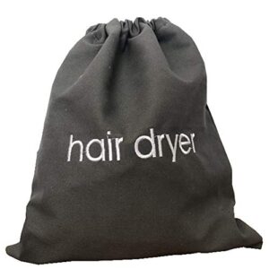 luzen 1 Piece Hair Dryer Bags Storage Organizer Hair Dryer Bags Cotton Drawstring Bag Container Hairdryer Bag Dark Gray