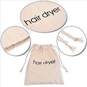 luzen 1 Piece Hair Dryer Bags Storage Organizer Hair Dryer Bags Cotton Drawstring Bag Container Hairdryer Bag Dark Gray