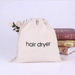 luzen 1 Piece Hair Dryer Bags Storage Organizer Hair Dryer Bags Cotton Drawstring Bag Container Hairdryer Bag Dark Gray