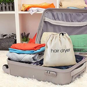 luzen 1 Piece Hair Dryer Bags Storage Organizer Hair Dryer Bags Cotton Drawstring Bag Container Hairdryer Bag Dark Gray