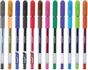 linc geltonic gel pens for adult coloring books, assorted colors, 12 ct | 2x the writing length, break-free writing, comfortable soft grip, stocking stuffer