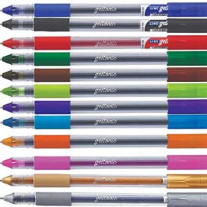 linc Geltonic Gel Pens For Adult Coloring Books, Assorted Colors, 12 CT | 2X The Writing Length, Break-Free Writing, Comfortable Soft Grip, Stocking Stuffer