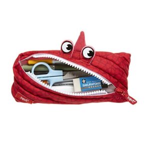 ZIPIT Dino Pencil Case for Boys | Pencil Pouch for School, College and Office | Pencil Bag for Kids (Red)