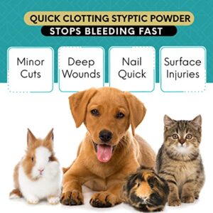 Curicyn Blood Stop Powder - Quick Clotting Styptic Powder for Dogs, Cats, Pigs, Horses, and Pets – All Natural Quick Clot Stop Bleeding Powder for Dog Nails and Minor to Severe External Wounds (3 oz)