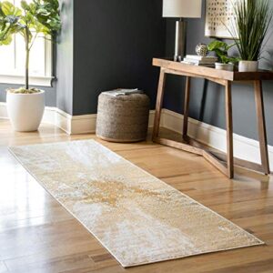 nuLOOM Cyn Contemporary Abstract Runner Rug, 2' 6" x 6', Gold