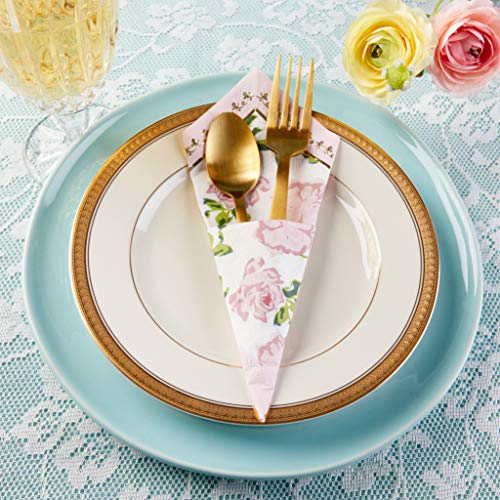 Kate Aspen Vintage Floral Tea Party Napkins - Pink (Set of 30) - Perfect for Weddings, Bridal Showers, Baby Showers, Birthdays