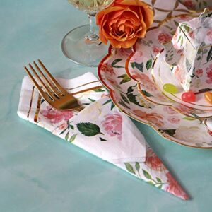 Kate Aspen Brunch Floral Decorative Paper Cocktail Napkins (Set of 30) Luncheon Serveware, 2 ply, Perfect for Bridal Showers