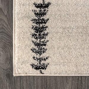 JONATHAN Y MOH203A-8 Zaina Moroccan Beni Souk Indoor Farmhouse Area-Rug Bohemian Minimalistic Geometric Easy-Cleaning Bedroom Kitchen Living Room Non Shedding, 8 X 10, Cream,Black