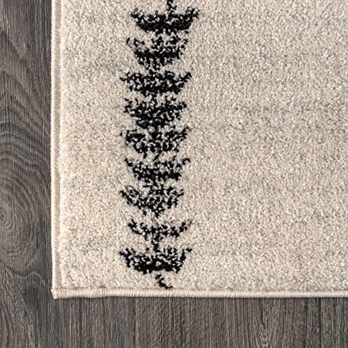 JONATHAN Y MOH203A-8 Zaina Moroccan Beni Souk Indoor Farmhouse Area-Rug Bohemian Minimalistic Geometric Easy-Cleaning Bedroom Kitchen Living Room Non Shedding, 8 X 10, Cream,Black