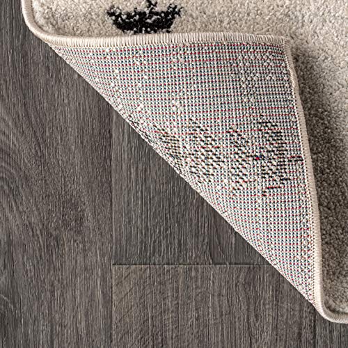 JONATHAN Y MOH203A-8 Zaina Moroccan Beni Souk Indoor Farmhouse Area-Rug Bohemian Minimalistic Geometric Easy-Cleaning Bedroom Kitchen Living Room Non Shedding, 8 X 10, Cream,Black